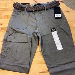 NWT: Green Crop Pants w/Belt